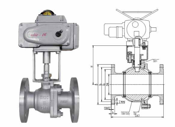 robinet à tournant sphérique électrique en acier inoxydable