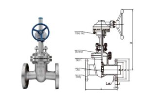 flanged gear gate valve stainless steel