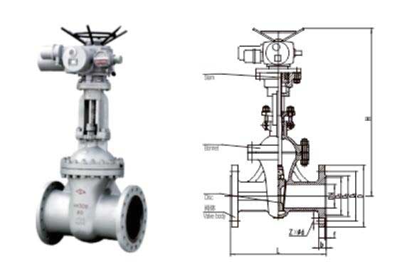 electric wedge gate valve cast steel