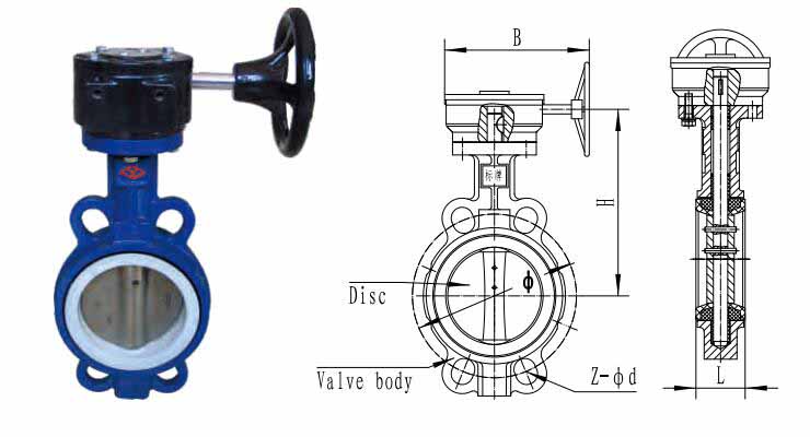 volante de válvula borboleta wafer