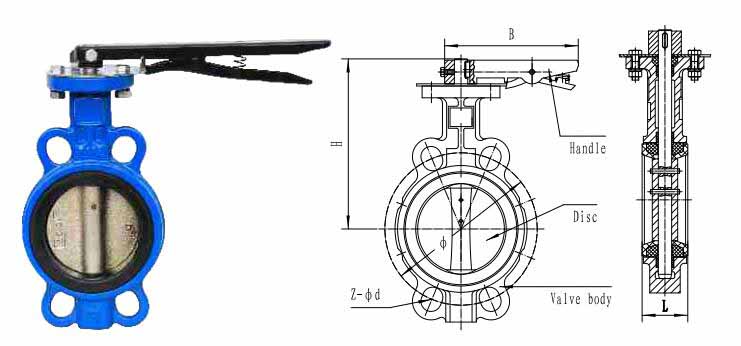 Válvula borboleta wafer D71X