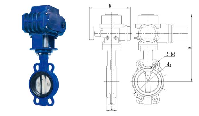 electric wafer butterfly valve