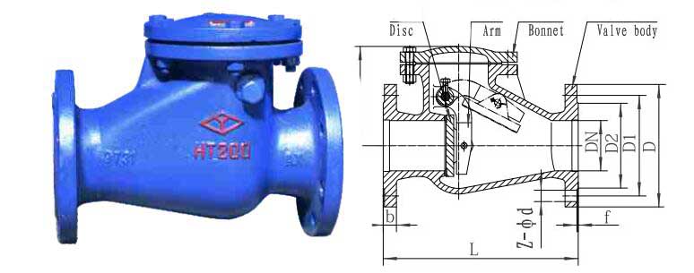 swing check valve flanged cast iron