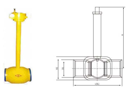 underground fully-welded steel ball valve